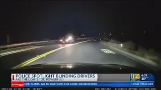 Bakersfield police spotlight blinds drivers