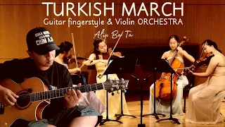 Turkish March - Mozart (fingerstyle COVER) Alip ba ta ft. Jennifer jeon - Violin ORCHESTRA