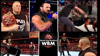 Brock Lesnar Returns   Seth Rollins Attack Drew McIntyre WWE RAW 18 March, 2019