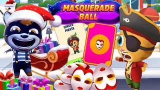 Talking Tom Gold Run Christmas Masquerade Ball event Pirate Ginger vs Raccoon + LUCKY CARD GAMEPLAY