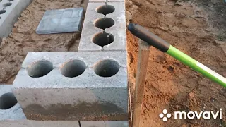 Строим фундамент из блоков под теплицу/продолжение