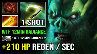 WTF +210 HP Regen Per Sec 1v5 Necrophos with 12Min Radiance Brutal 1 Shot Reaper 7.32c Dota 2