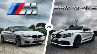 BMW M4 2017 vs Mercedes C63 AMG Coupe 2017 ACCELERATION & TOP SPEED POV