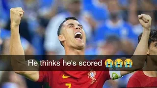 Ronaldo Tries To Claim Bruno Fernandes' Goal By Celebrating Wildly. Portugal Vs Uruguay 2 - 0