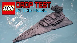 DROP TESTING LEGO STAR WARS SETS IN THE POOL! Destroying LEGO Star Wars Sets!