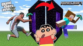 GTA 5 to MINECRAFT With SHINCHAN | SECRET PORTAL to MINECRAFT in GTA V