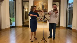 Natalia Lomeiko and Yuri Zhislin perform New Years song for two violins by Bartok