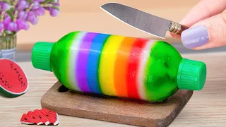 Rainbow Watermelon Jelly Bottle 🌈 Mini Honey Cocomelon Jelly Bottle Making by Wee Wonder Cakes 🍉