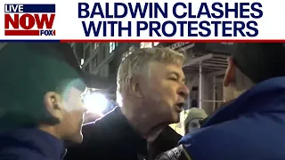 Alec Baldwin clashes with pro-Palestinian protesters in New York City | LiveNOW from FOX