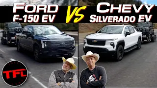 Chevy Silverado EV vs Ford F-150 Lightning vs the World's Toughest Towing Test!