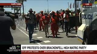 Vanessa Poonah updates on ongoing EFF Brackenfell High School march