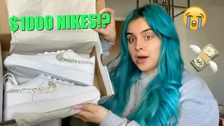 They sent me custom DIAMOND Nike's! *MAKEUP GIVEAWAY!*