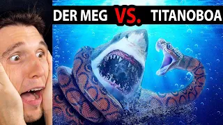 Paluten REAGIERT auf Megalodon VS. die größte Schlange der Welt - WER GEWINNT?