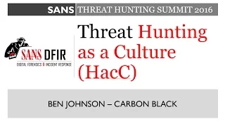 Keynote: Threat Hunting as a Culture (HaaC)