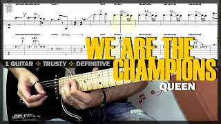 We Are the Champions | Guitar Cover Tab | Guitar Solo Lesson | Backing Track with Vocals 🎸 QUEEN