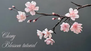 How to make Sugar Cherry Blossom without cutters or veiners | Easy Gumpaste flower tutorial