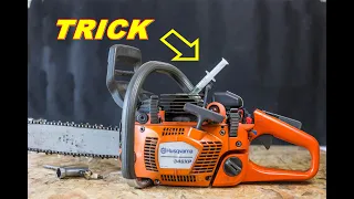 TRIK jak odpalić pilarkę gdy nie chce zapalić TRICK how to start the chainsaw