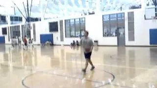 Danny making a half court shot