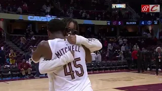 Donovan Mitchell's postgame interview interrupted by Darius Garland & Jarrett Allen