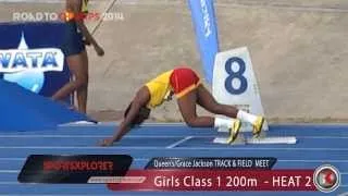 Wolmers Jonielle Smith wins HEAT 2 Girls Class 1 200m -Queens/Grace Jackson meet-ROAD TO CHAMPS 2014