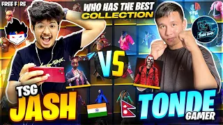 Tsg Jash Vs Tonde Gamer 😱 || Richest Collection🤑 Versus Between Nepal & India -Garena Free Fire