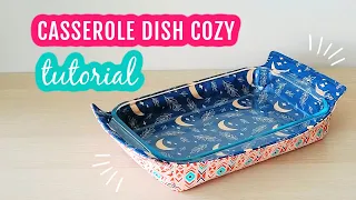 Reversible Casserole Dish Cozy Tutorial #casseroledishcozy #casseroledishholder