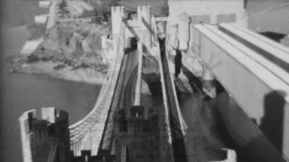 Conwy Suspension Bridge, 1930's - Film 96863