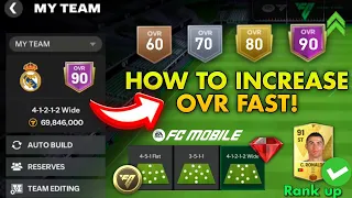 HOW TO INCREASE TEAM OVR IN FC MOBILE! TIP & TRICKS 90 OVR TEAM UPGRADE FC MOBILE!