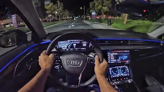 2022 Audi S8 L POV Night Drive (3D Audio)(ASMR)