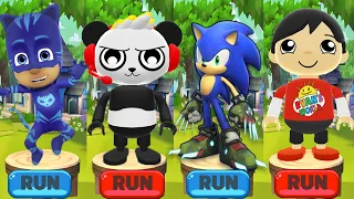 Tag with Ryan - Combo Panda vs Pj Masks Catboy vs Sonic Dash Boscage Maze Sonic Run Gameplay