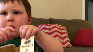 Josiah opens Incredibles 2 stickers!