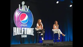 Jennifer Lopez, Shakira at the Pepsi halftime show press conferencefor Super Bowl 2020