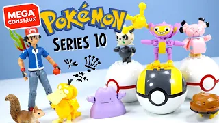 Pokemon MEGA CONSTRUX Series 10 Aipom Psyduck Ditto and Cards!