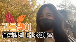 쏘주마시기 좋은 계절이네요☺️ | 혼술 | 캠핑먹방 | 얼큰순살닭전골 | 호명산잣나무숲속캠핑장 | 솔로캠핑 | 솔로백패킹 |