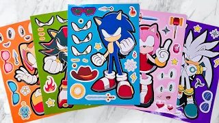 [ToyASMR] Satisfying with Sticker Book Sonic with Amy Rose, Tails, Knuckles ✨ #paperdiy #sonic