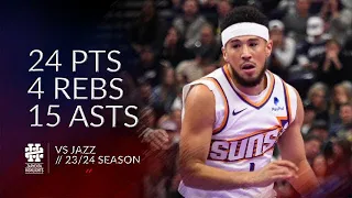 Devin Booker 24 pts 4 rebs 15 asts vs Jazz 23/24 season