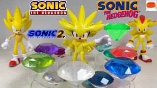 CHAOS EMERALDS! Super Silver Sonic the Hedgehog Jakks Pacific Action Figure Review Master Jazwares