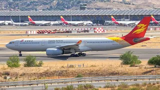 (4K) Plane spotting on a hot summer morning at Madrid Barajas airport (MAD/LEMD)