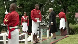 Fijian Prime Minister Voreqe Bainimarama attends the Remembrance Day Church Service