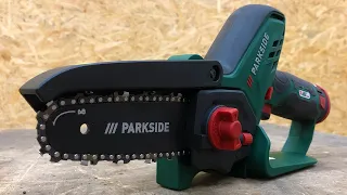 Lidl PARKSIDE ® PGHSA 12 A1 Chainsaw Unboxing and Test / Einhand Kettensäge Astschneider