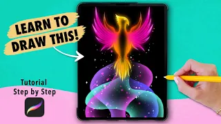 Procreate Drawing for Beginners | Colorful Phoenix - Digital Art Tutorial (step by step)