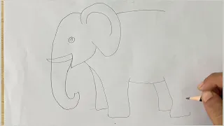 ELEPHANT DRAWING EASY STEP BY STEP | HATHI DRAWING | ELEPHANT DRAWING