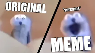 "Screaming blue thing" Original vs Meme