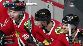 NHL® 18 PS4 Pro: Chicago Blackhawks vs St. Louis Blues. Exhibition game.