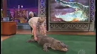 Jay Leno almost bitten by Alligator - Steve Irwin 2002