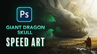 I created a GIANT DRAGON SKULL in Photoshop!