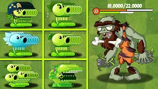 PVZ 2 Challenge - 100 Plants Max Level Vs Jurassic Rockpuncher 22,0000Hp Custom Speed