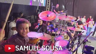 Joaquin neto 10anos tocando com Banda Som e Louvor