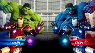 Hulk & Ironman Vs Blue Hulk & Ironman [Very Hard AI] | Marvel vs Capcom: Infinite