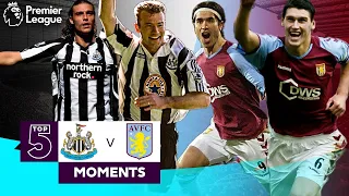 Newcastle vs Aston Villa | Top 5 Premier League Moments | Shearer, Barry, Carroll